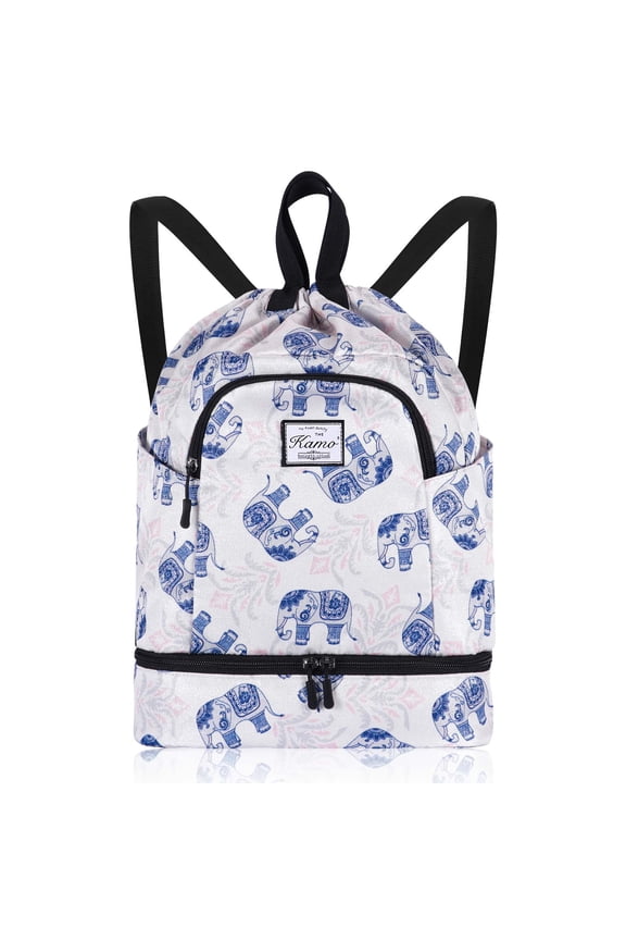 Drawstring Backpack Bag with Shoe Compartment, Large Gym Bag Sackpack Sports Beach Backpack for Men Women
