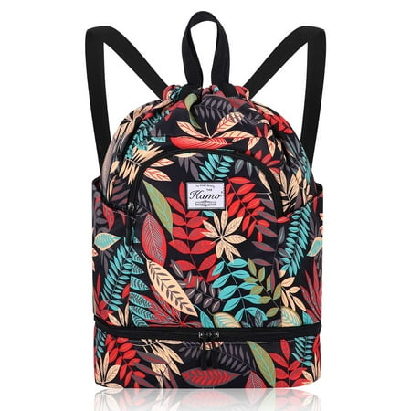 Drawstring Backpack Bag with Shoe Compartment, Large Gym Bag Sackpack Sports Beach Backpack for Men Women