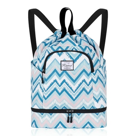 Drawstring Backpack Bag with Shoe Compartment, Large Gym Bag Sackpack Sports Beach Backpack for Men Women