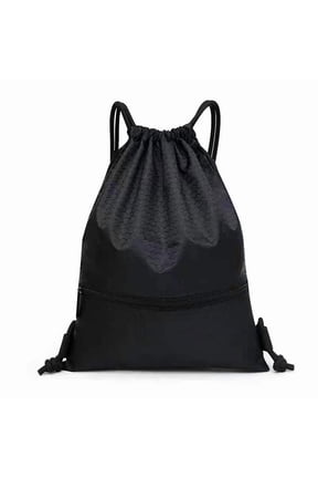Drawstring Backpack Bag, Waterproof Draw String Back Sack with Zip Pocket, Gym Drawstring Bags Swim Bag for Men Women