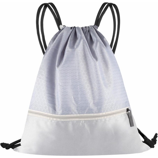 Drawstring Backpack Bag, Waterproof Draw String Back Sack with Zip ...