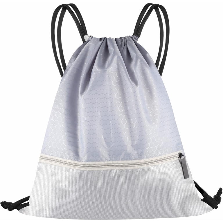 Waterproof Drawstring Backpack with Zipper Pockets Gym Travel Bag Amazon.com | LOKAPEGY Drawstring Gym Bag for Men, Waterproof  main image 3