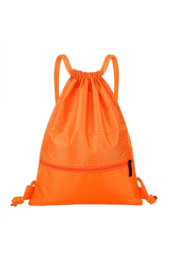 Drawstring Backpack Bag, Waterproof Draw String Back Sack with Zip Pocket, Gym Drawstring Bags Swim Bag for Men Women