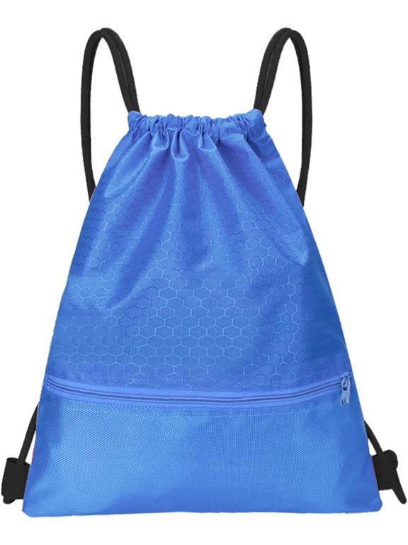 Drawstring Backpack Bag for Men Women, Waterproof Gym Drawstring Bag Back Sack with Zip Pocket