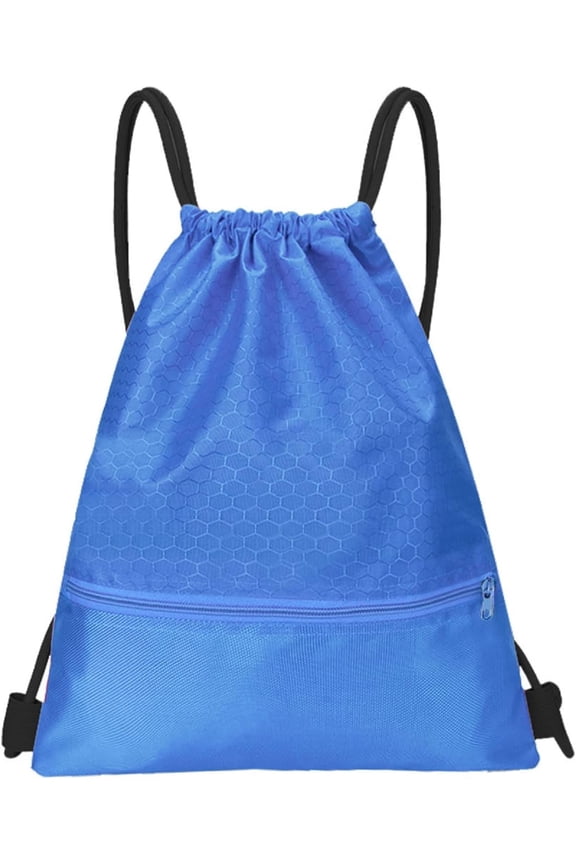Drawstring Backpack Bag for Men Women, Waterproof Gym Drawstring Bag Back Sack with Zip Pocket
