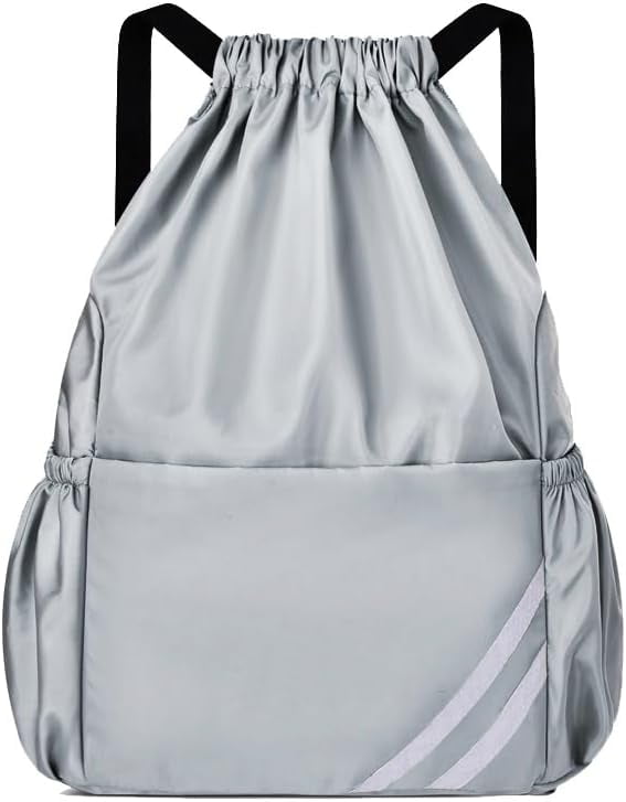 Drawstring Backpack Bag for Men and Women, Portable Shoulders Travel ...