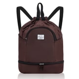 Drawstring Backpack Bag with Shoe Compartment, Large Gym Bag Sackpack ...