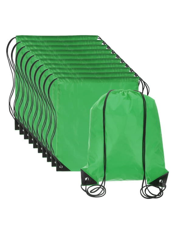 Drawstring Backpack Bags, 20 Pack Sports Cinch Sack for Gym Yoga Travel Swimming Beach, Grass Green Grass Green