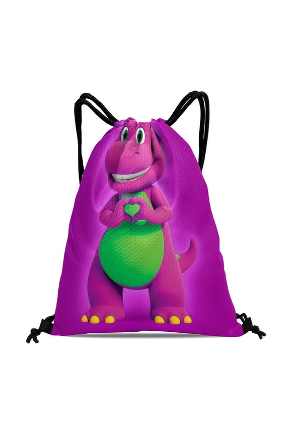 Drawstring Backpack for Barney and Friends Sackpack Adults Women Men Party Favor Bags Sports for Gym Travel Swimming Hiking Camping Tote Bag 11.8 15.7 in