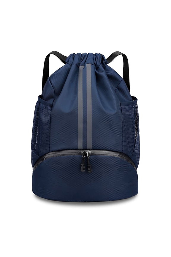 Drawstring Backpack for Basketball, Gym, Swim and Sport, Water-Resistant Sports Bag with Shoe Compartment, Wet and Dry Separation, Heavy Duty Cinch Sack for Men Women