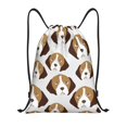 thumbnail image 1 of Drawstring Backpack - Beagle Dog cartoon Splash Proof Small Drawstring Gym Bag for Women Men, Cinch Sports String Bag Backpack for Travel Swimming Beach, 1 of 8