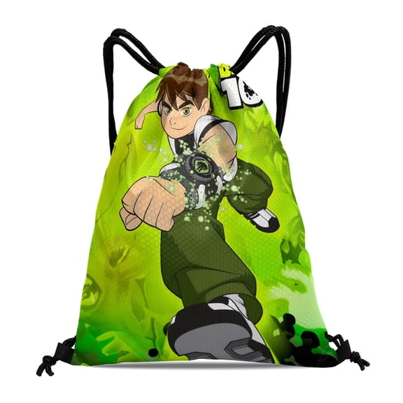 Drawstring Backpack for Ben 10 Ben 10 Drawstring Pocket Adults Women Men Party Favor Bags Sports for Swimming Gym Travel Hiking Camping Tote Bag 11.8 × 15.7 in