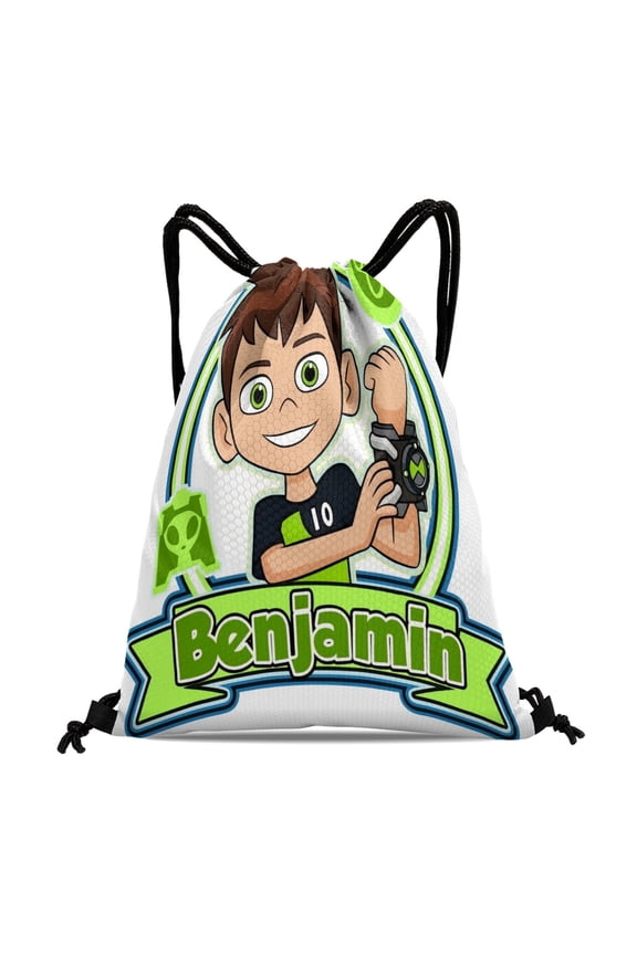 Drawstring Backpack for Ben 10 Party Favor Bags Drawstring Bags Adults Women Men Sports for Gym Travel Swimming Hiking Camping Tote Bag 15.7 × 17.7 in
