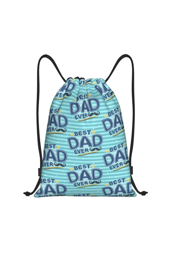 Drawstring Backpack - Best Dad Ever Splash Proof Small Drawstring Gym Bag for Women Men, Cinch Sports String Bag Backpack for Travel Swimming Beach