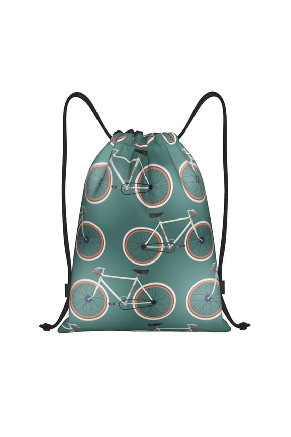 Drawstring Backpack - Bike Pattern modern Splash Proof Small Drawstring Gym Bag for Women Men, Cinch Sports String Bag Backpack for Travel Swimming Beach