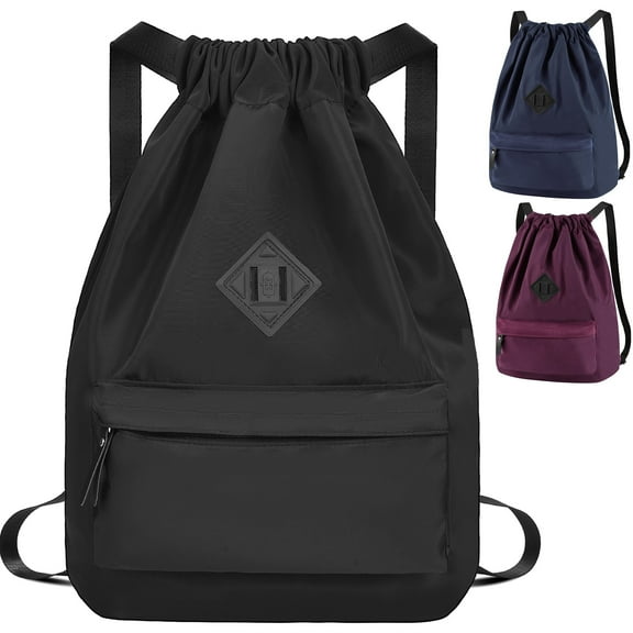 Drawstring Backpack Black Gym Bag Nylon Drawstring Bags