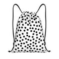thumbnail image 1 of Drawstring Backpack - Black white Irregular polka dot Splash Proof Small Drawstring Gym Bag for Women Men, Cinch Sports String Bag Backpack for Travel Swimming Beach, 1 of 8