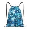 thumbnail image 1 of Drawstring Backpack - Blue Kyanite Splash Proof Small Drawstring Gym Bag for Women Men, Cinch Sports String Bag Backpack for Travel Swimming Beach, 1 of 8