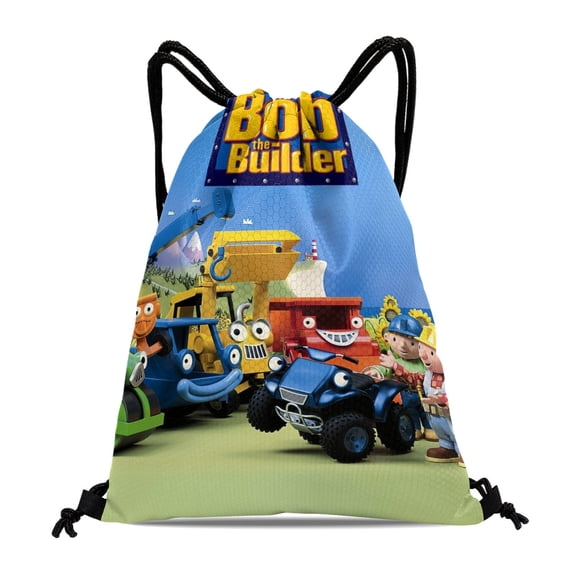 Drawstring Backpack for Bob the Builder Party Favor Bags Sackpack Adults Women Men Sports for Gym Travel Swimming Hiking Camping Tote Bag 11.8 × 15.7 in