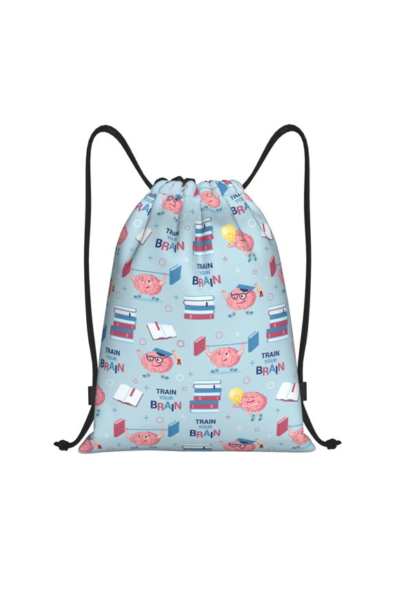 Drawstring Backpack - Brain Training Splash Proof Small Drawstring Gym Bag for Women Men, Cinch Sports String Bag Backpack for Travel Swimming Beach