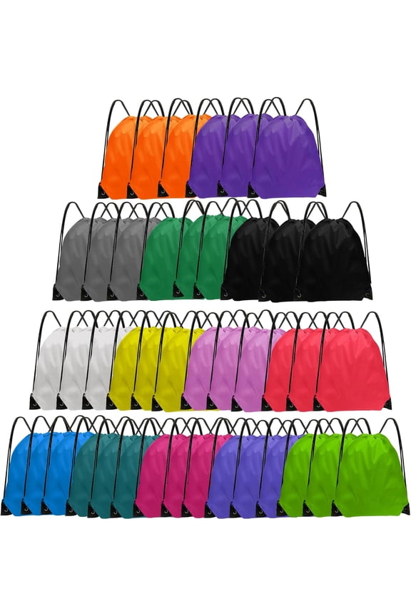 Drawstring Backpack Bulk 42 Pcs String Backpack Drawstring Bags Cinch Bag Sackpack for Men Women Gym