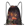 thumbnail image 1 of Drawstring Backpack - Butterfly Sitting on a Flower Splash Proof Small Drawstring Gym Bag for Women Men, Cinch Sports String Bag Backpack for Travel Swimming Beach, 1 of 8