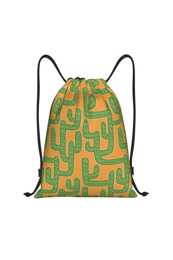 Drawstring Backpack - Cactus K Splash Proof Small Drawstring Gym Bag for Women Men, Cinch Sports String Bag Backpack for Travel Swimming Beach