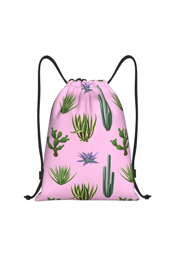 Drawstring Backpack - Cactus aloe vera Splash Proof Small Drawstring Gym Bag for Women Men, Cinch Sports String Bag Backpack for Travel Swimming Beach