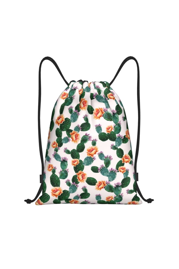 Drawstring Backpack - Cactuses Splash Proof Small Drawstring Gym Bag for Women Men, Cinch Sports String Bag Backpack for Travel Swimming Beach