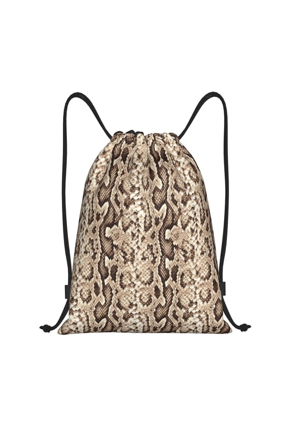 Drawstring Backpack - Camouflage Print snake Splash Proof Small Drawstring Gym Bag for Women Men, Cinch Sports String Bag Backpack for Travel Swimming Beach
