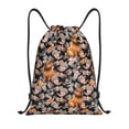 thumbnail image 1 of Drawstring Backpack - Capybara Flower Orange Splash Proof Small Drawstring Gym Bag for Women Men, Cinch Sports String Bag Backpack for Travel Swimming Beach, 1 of 8