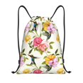 thumbnail image 1 of Drawstring Backpack - Carnation Hummingbird Splash Proof Small Drawstring Gym Bag for Women Men, Cinch Sports String Bag Backpack for Travel Swimming Beach, 1 of 8