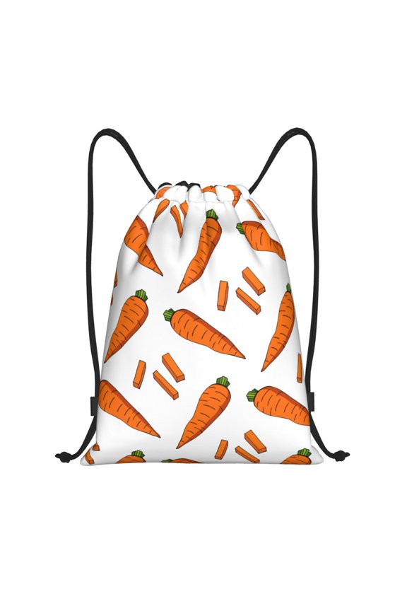 Drawstring Backpack - Carrot sticks Pattern Splash Proof Small Drawstring Gym Bag for Women Men, Cinch Sports String Bag Backpack for Travel Swimming Beach