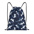 thumbnail image 1 of Drawstring Backpack - Cartoon Cute Hammerhead Shark Splash Proof Small Drawstring Gym Bag for Women Men, Cinch Sports String Bag Backpack for Travel Swimming Beach, 1 of 8