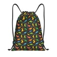 thumbnail image 1 of Drawstring Backpack - Cartoon Dino Splash Proof Small Drawstring Gym Bag for Women Men, Cinch Sports String Bag Backpack for Travel Swimming Beach, 1 of 8