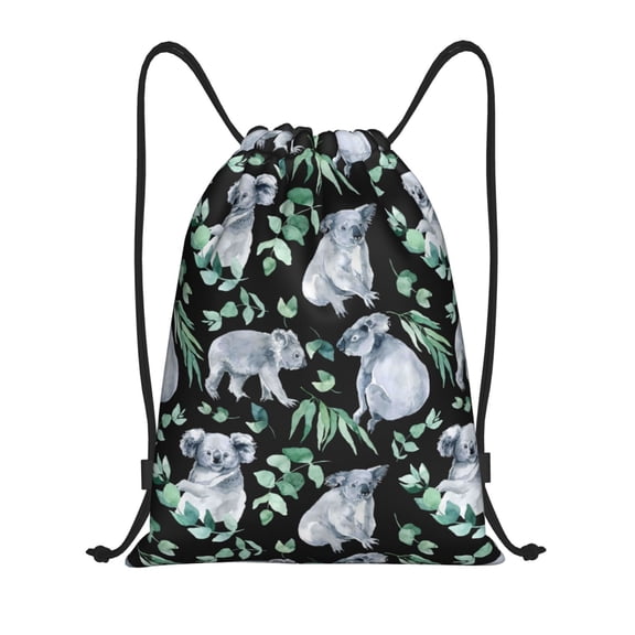 Drawstring Backpack - Cartoon Koala Bear Splash Proof Small Drawstring Gym Bag for Women Men, Cinch Sports String Bag Backpack for Travel Swimming Beach