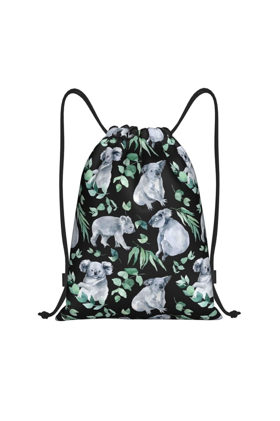 Drawstring Backpack - Cartoon Koala Bear Splash Proof Small Drawstring Gym Bag for Women Men, Cinch Sports String Bag Backpack for Travel Swimming Beach
