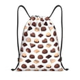 thumbnail image 1 of Drawstring Backpack - Chocolate Pattern No.9059 Splash Proof Small Drawstring Gym Bag for Women Men, Cinch Sports String Bag Backpack for Travel Swimming Beach, 1 of 8