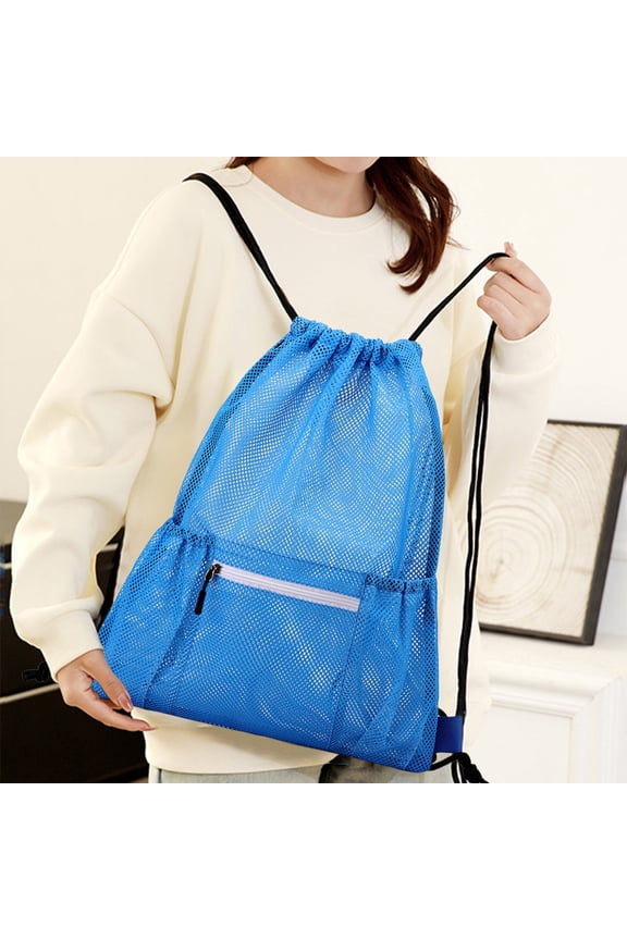 Drawstring Backpack Cinch Sack Polyester Material Sports Backpack Lightweight Packable Bag for home adult Basketball Football Beach Hiking Cycling Daypack