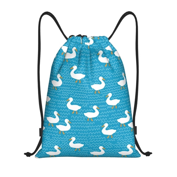 Drawstring Backpack, Classic Cute Duck Blue Light Waterproof Sports Gym Bag Draw String Back Bag for Men Women, Sackpack Cinch Workout Bag for Sports, Travel, Swimming, Beach