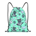 thumbnail image 1 of Drawstring Backpack - Classic Katong Cat Fish Green Splash Proof Small Drawstring Gym Bag for Women Men, Cinch Sports String Bag Backpack for Travel Swimming Beach, 1 of 8
