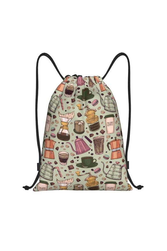 Drawstring Backpack - Coffee Makers Chocolate Splash Proof Small Drawstring Gym Bag for Women Men, Cinch Sports String Bag Backpack for Travel Swimming Beach