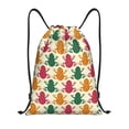 thumbnail image 1 of Drawstring Backpack - Colorful Frogs Splash Proof Small Drawstring Gym Bag for Women Men, Cinch Sports String Bag Backpack for Travel Swimming Beach, 1 of 8