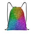 thumbnail image 1 of Drawstring Backpack - Colorful Glitter k Splash Proof Small Drawstring Gym Bag for Women Men, Cinch Sports String Bag Backpack for Travel Swimming Beach, 1 of 8