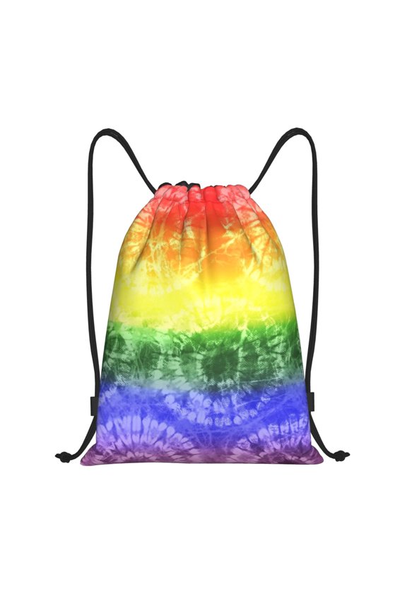 Drawstring Backpack - Colorful Tie Dye Splash Proof Small Drawstring Gym Bag for Women Men, Cinch Sports String Bag Backpack for Travel Swimming Beach