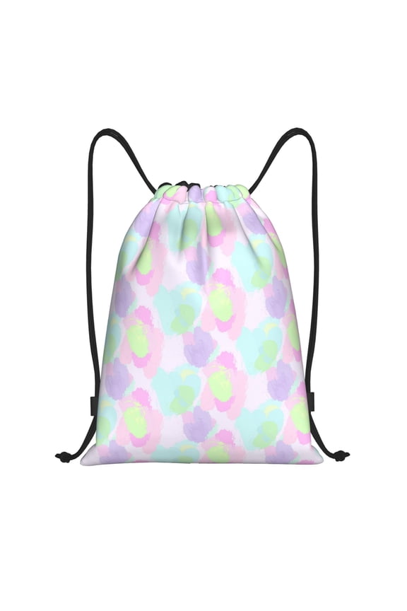 Drawstring Backpack - Colourful Camouflage Print Splash Proof Small Drawstring Gym Bag for Women Men, Cinch Sports String Bag Backpack for Travel Swimming Beach