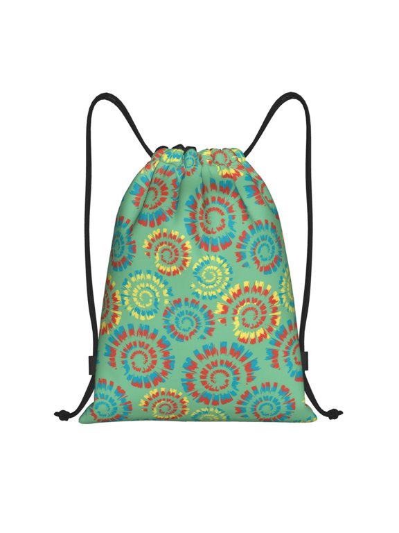 Drawstring Backpack - Colourful Tie Dye Splash Proof Small Drawstring Gym Bag for Women Men, Cinch Sports String Bag Backpack for Travel Swimming Beach