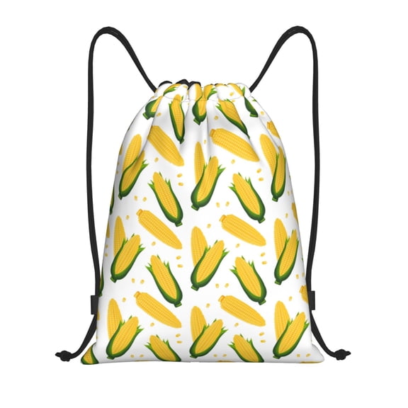 Drawstring Backpack - Corn On The Cob Splash Proof Small Drawstring Gym Bag for Women Men, Cinch Sports String Bag Backpack for Travel Swimming Beach