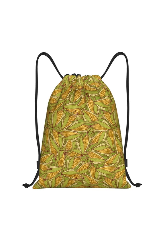 Drawstring Backpack - Corn cute B Splash Proof Small Drawstring Gym Bag for Women Men, Cinch Sports String Bag Backpack for Travel Swimming Beach