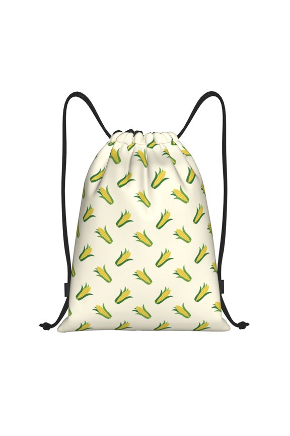 Drawstring Backpack - Corn print Splash Proof Small Drawstring Gym Bag for Women Men, Cinch Sports String Bag Backpack for Travel Swimming Beach